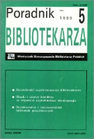 Okładka Poradnik Bibliotekarza 1999, nr 5