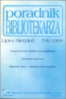 Okładka Poradnik Bibliotekarza 1999, nr 7-8