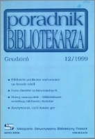 Okładka Poradnik Bibliotekarza 1999, nr 12
