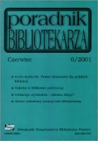 Okładka Poradnik Bibliotekarza 2001, nr 6