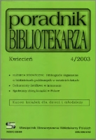 Okładka Poradnik Bibliotekarza 2003, nr 4