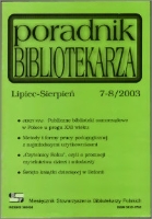 Okładka Poradnik Bibliotekarza 2003, nr 7-8