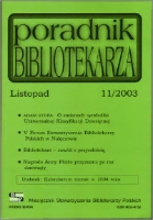 Okładka Poradnik Bibliotekarza 2003, nr 11