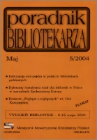 Okładka Poradnik Bibliotekarza 2004, nr 5