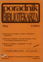 Okładka Poradnik Bibliotekarza 2004, nr 5