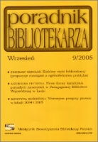 Okładka Poradnik Bibliotekarza 2005, nr 9