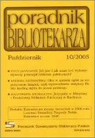 Okładka Poradnik Bibliotekarza 2005, nr 10