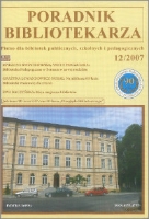 Okładka Poradnik Bibliotekarza 2007, nr 12