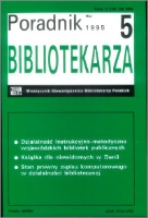 Okładka Poradnik Bibliotekarza 1995, nr 5