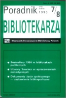 Okładka Poradnik Bibliotekarza 1995, nr 7-8
