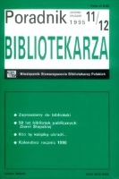 Okładka Poradnik Bibliotekarza 1995, nr 11-12