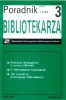 Okładka Poradnik Bibliotekarza 1996, nr 3