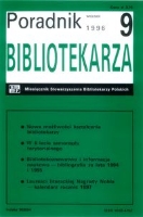 Okładka Poradnik Bibliotekarza 1996, nr 9