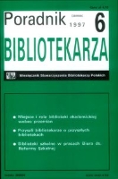 Okładka Poradnik Bibliotekarza 1997, nr 6