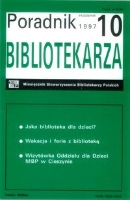 Okładka Poradnik Bibliotekarza 1997, nr 10