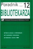 Okładka Poradnik Bibliotekarza 1997, nr 12