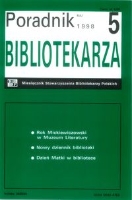 Okładka Poradnik Bibliotekarza 1998, nr 5