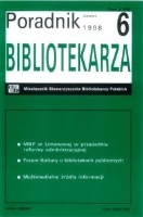 Okładka Poradnik Bibliotekarza 1998, nr 6