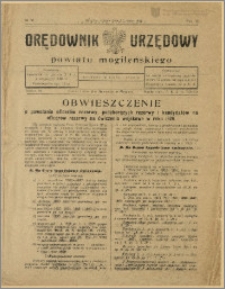 Orędownik Urzędowy Powiatu Mogileńskiego, 1929 Nr 38