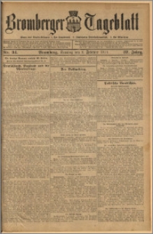 Bromberger Tageblatt. J. 37, 1913, nr 34