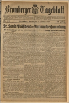 Bromberger Tageblatt. J. 43, 1919, nr 34