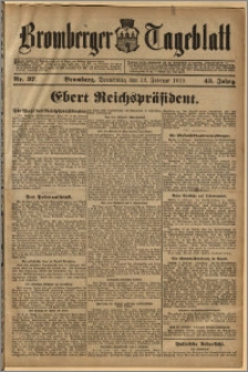 Bromberger Tageblatt. J. 43, 1919, nr 37