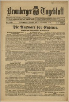 Bromberger Tageblatt. J. 43, 1919, nr 215