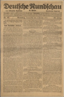 Deutsche Rundschau in Polen. J. 46, 1922, nr 27