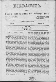 Biedaczek : czyli mały i tani tygodnik dla biednego ludu, 1849.05.09 R. 2 nr 19