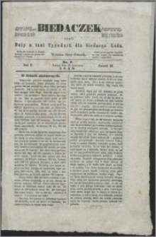 Biedaczek : czyli mały i tani tygodnik dla biednego ludu, 1849.08.17 R. 2 nr 7