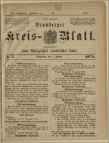 Bromberger Kreis-Blatt, 1874, nr 1