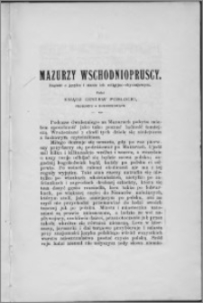 Mazurzy wschodniopruscy : zapiski o języku i stanie ich religijno-obyczajowym