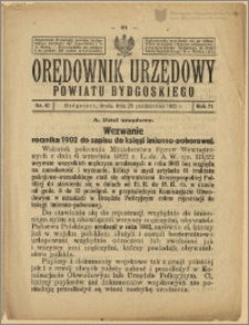 Orędownik Urzędowy Powiatu Bydgoskiego, 1922, nr 47