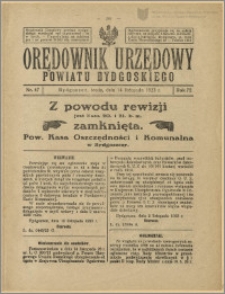Orędownik Urzędowy Powiatu Bydgoskiego, 1923, nr 47