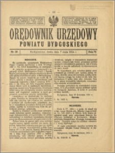 Orędownik Urzędowy Powiatu Bydgoskiego, 1924, nr 20