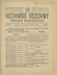 Orędownik Urzędowy Powiatu Bydgoskiego, 1924, nr 34