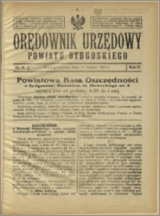 Orędownik Urzędowy Powiatu Bydgoskiego, 1925, nr 6