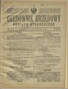 Orędownik Urzędowy Powiatu Bydgoskiego, 1925, nr 14