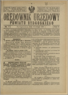 Orędownik Urzędowy Powiatu Bydgoskiego, 1927, nr 7
