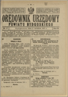 Orędownik Urzędowy Powiatu Bydgoskiego, 1927, nr 17