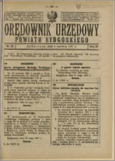 Orędownik Urzędowy Powiatu Bydgoskiego, 1927, nr 22