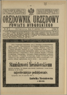 Orędownik Urzędowy Powiatu Bydgoskiego, 1927, nr 27