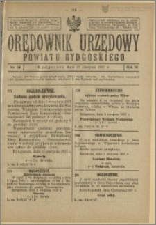 Orędownik Urzędowy Powiatu Bydgoskiego, 1927, nr 34