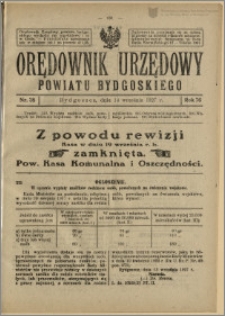 Orędownik Urzędowy Powiatu Bydgoskiego, 1927, nr 38