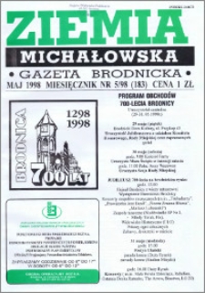 Ziemia Michałowska : Gazeta Brodnicka R. 1998, Nr 5 (183)