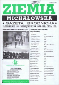 Ziemia Michałowska : Gazeta Brodnicka R. 1998, Nr 10 (188)