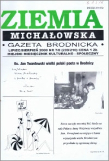 Ziemia Michałowska : Gazeta Brodnicka R. 2000, Nr 7/8 (209/210)