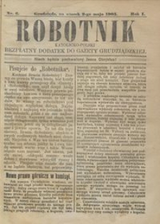 Robotnik Katolicko - Polski : bezpłatny dodatek do Gazety Grudziądzkiej 1905.05.02 R.1 nr 6