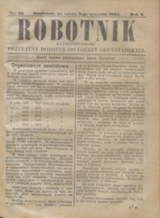 Robotnik Katolicko - Polski : bezpłatny dodatek do Gazety Grudziądzkiej 1905.09.02 R.1 nr 23