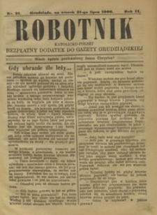 Robotnik Katolicko - Polski : bezpłatny dodatek do Gazety Grudziądzkiej 1906.07.31 R.2 nr 31